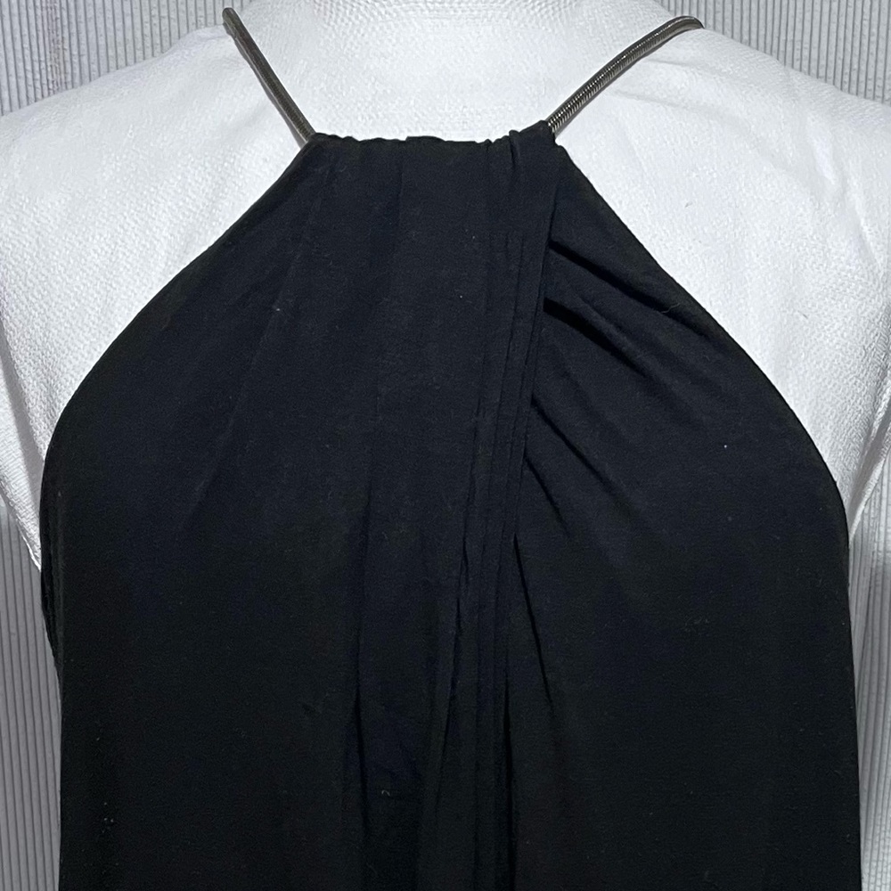 Vince Cameron black chain halter knit top